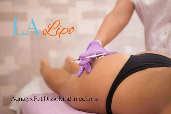 Woman having fat dissolving injections Royal Leamington Spa on thighs