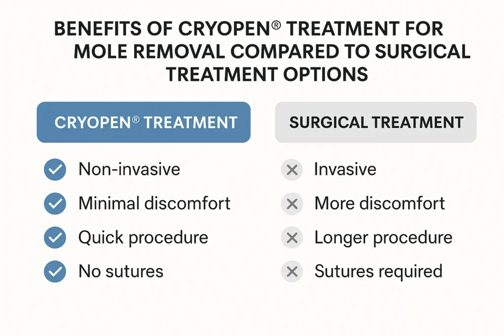 Benefits of facial mole removal Royal Leamington Spa - call our team today to book a consultation